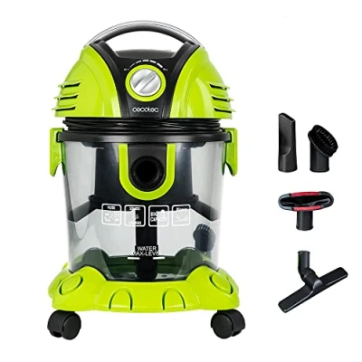 Abbildung von Cecotec Beutelloser Nass und Trockensauger Wet&amp;Dry T. 1400 W, 7 Meter Aktionsradius, 15 Liter Kapazität, HEPA Filter Wasserfilter, Leistungsregler, Blasfunktion, 5 Zubehörteile