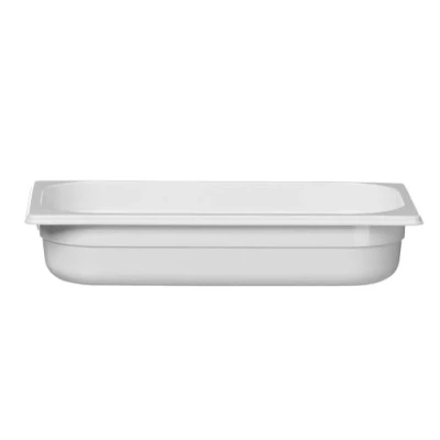 Abbildung von HENDI Gastronormbehälter, Temperaturbeständig von 40 bis 110C, Skalierung, Geruchs und geschmackneutral, 2,5L, Polycarbonat, GN 1/3, 325x176x(H)65mm, Weiß