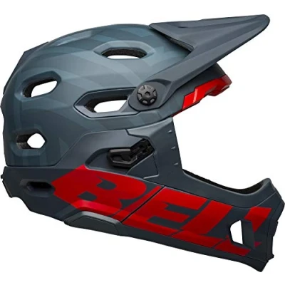 Abbildung von Bell Bike Unisex Erwachsene SUPER DH Spherical Helme, Prime Matte Blue/Crimson, L