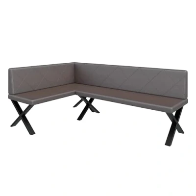 Abbildung von Eckbank Akiko Metal X Eckbankgruppe für Ihrem Esszimmer, Küche modern, Sitzecke, Essecke. Perfekt Küche, Büro und Rezeption. Solide Starke Verarbeitung. (128x196 Links Soft30)