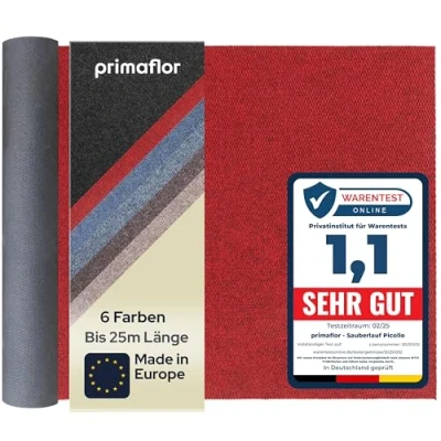 Abbildung von Primaflor Sauberlauf PICOLLO, Rot, 2,00m x 3,00m, Rutschfester Schmutzfangläufer Meterware, Robuster Küchenläufer nach Maß, Zuschneidbarer Teppichläufer, Eingangsmatte für Flur und Windfang