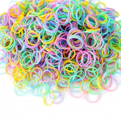 Abbildung von Hanyousheng Mini Haargummis, 1000 Stück Haargummis Klein, Mehrfarbig Gummi Mädchen, Elastic Hair Ties, Haarband, Zopfgummis für Kinder und Damen, Feines Pferdeschwanz