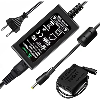 Abbildung von DMW DCC8 AC8 Netzteil DC Koppler Ladegerät für PANASONIC DMC FZ200, FZ1000, GH2, G5, G6, G7 Digitalkameras (PANASONIC BLC12 Batteriewechsel)