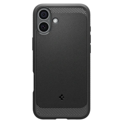 Abbildung von Spigen Rugged Armor MagFit Hülle für iPhone 16, Kompatibel mit MagSafe Zubehör Schwarz