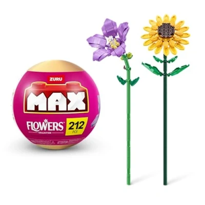 Abbildung von MAX Premium Flowers Bausteine (Ballonblume und Sonnenblume)(bis zu 243 Teile, 2 Blumen pro Kapsel, 10 zum Sammeln) von ZURU