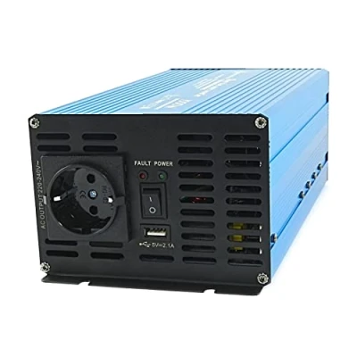 Abbildung von solartronics Spannungswandler TS1000 24V 230V 1000/2000 Watt Reiner Sinus blau Solar Inverter Wechselrichter Umrichter USB AC Steckdose