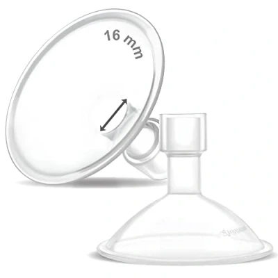 Abbildung von Maymom MyFit Crater Series Kleiner zweiteiliger 16 mm Sauger kompatibel mit Medela Milchpumpen; Ersetzen Sie Schilde; Passen den flexiblen Anschluss an; 2 Stück