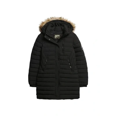 Abbildung von Superdry FUJI Hooded MID Length Puffer Wintermantel, Damen, Größe: 38, Black