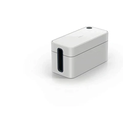 Abbildung von Durable Kabelbox Cavoline Box S (für 3 fach Steckdosenleiste, mit Gummifüßen, 246 x 116 128 mm (B H T)) hellgrau, 503510