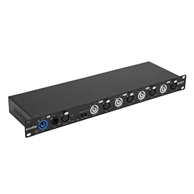 Abbildung von EUROLITE DMX Power Splitter 4x4 3 pol XLR RDM fähiger und 1in/4out zur Rackmontage