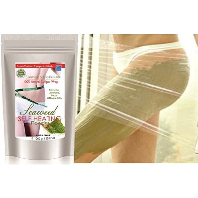 Abbildung von bleumarine Bretania Anti Cellulite Schlankheitspackung mit Meeresalgen Selbsterwärmende Behandlung Thalasso Therapie Body Wrapping gegen Durchblutungsfördernd, 1 kg Packung