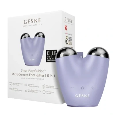 Abbildung von Geske SMARTAPPGUIDED Microcurrent Facelifter 6 IN 1 Gesichtspflege Zubehör, Größe: One Size, Purple