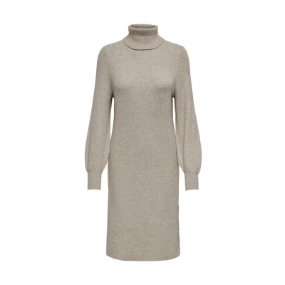 Abbildung von ONLY Onlsasha L/S Rollneck NCA KNT Strickkleid, Damen, Größe: Large, Mocha meringue detail w melange