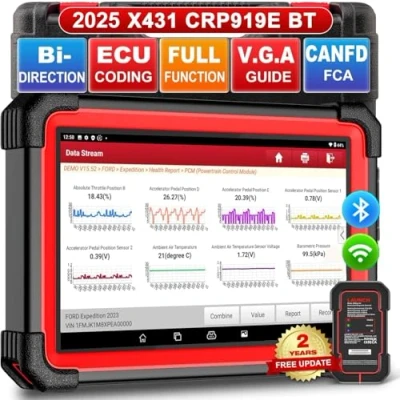 Abbildung von LAUNCH CRP919E BT obd2 diagnosegerät für Alle Fahrzeuge,diagnosegerät Auto mit OE Level System Diagnose,35+ Reset Services,kfz Tester Active Test,CANFD, ECU Kodierung,V.A.G geführte,FCA