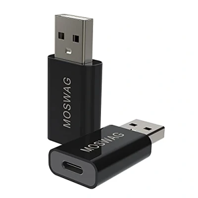 Abbildung von MOSWAG 2 Packs USB C auf Adapter Stecker Buchse Kompatibel mit Mag Safe Ladegerät,i Mac,Mac Book Pro,Mac Book,Laptops,PC,Computer und mehr