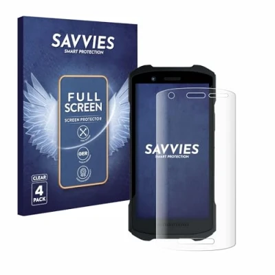Abbildung von Savvies 4 Stück Full Screen Schutzfolie für Zebra TC21/ TC26 Cover Displayschutz Folie [3D Curved, Transparent, Anti Fingerabdruck]