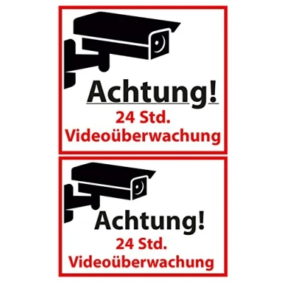 Abbildung von AVERY Zweckform 59389 Z Design (Warnetiketten, Videoüberwacht, 2 Aufkleber)