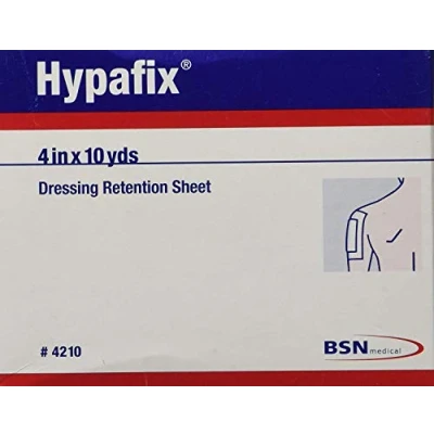 Abbildung von BSN medical Hypafix, Haftbandage für Verbände, aus porösem und anschmiegsamem TNT, hypoallergen, nicht steril aber sterilisierbar, Maße 10 cm x m, 1 Stück