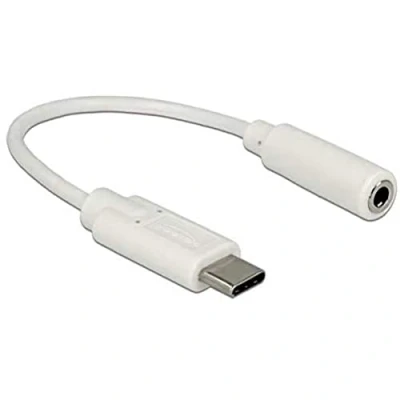 Abbildung von DeLOCK Adapter Audio USB Type C Stecker &gt; Klinkenbuchse 14 cm Weiß