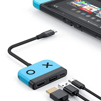 Abbildung von Switch Dock für Nintendo Switch/OLED, 3 in 1 Portable mit 4K HDMI, USB 3.0 Port, Type C 60W PD, Docking Station Mini travel Dock,Steam Deck,iPhone 15