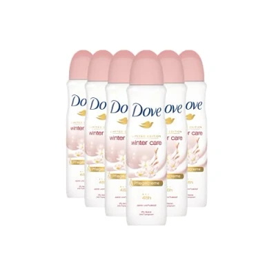 Abbildung von 6x Dove Deospray Winterpflege/ 0% Alkohol Jasmin &amp; Puderduft 150ml