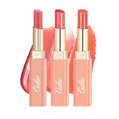 Abbildung von Oulac 2 in1 Lippenstift und Lip Balm Koralle Set, Saftiger Glänzender lippenpflege Lippenstift,Geschmeidige Hydratisierte Lippen, Glänzendes Finish für trockene, rissige Vegan