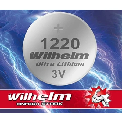 Abbildung von 1 x CR1220 CR 1220 WILHELM Lithium Knopfzelle 3V 40mAh ø12x2,0mm Batterie DL1220
