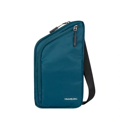 Abbildung von Travelon: World Travel Essentials Slim Crossbody Tasche, Pfauenblaugrün, Einheitsgröße, Modern