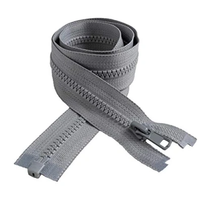 Abbildung von Ipea Reißverschluss Größe #5 verschiedene Längen zwei teilbare Reißverschlüsse für Näharbeiten, Jacken Länge 65 cm Breite 30 mm Farbe: Grau.