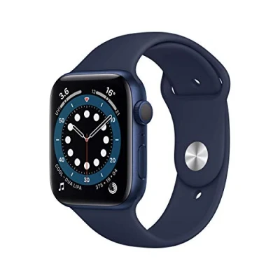 Abbildung von Apple Watch Series 6 (GPS, 44MM) Aluminiumgehäuse Blau mit Sportarmband (Generalüberholt)