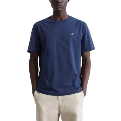 Abbildung von Marc OߴPolo Herren T Shirt aus Bio Baumwolle Basic, Blau (Iris Ink), XS