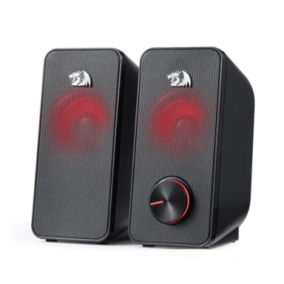 Abbildung von Redragon GS500 Stentor PC Gaming Lautsprecher, 2.0 Kanal Stereo Desktop Computerlautsprecher Mit Roter Hintergrundbeleuchtung, Hochwertigen Bässen und Kristallklarem Klang, Stromversorgung über USB
