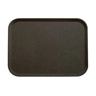 Abbildung von Cambro 1418CT 110 Fiberglas Camtread Rechteckiges Bar Tablett, Schwarz