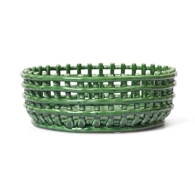 Abbildung von ferm LIVING Korb Ceramic Centrepiece, grün, Ø 29 cm, Keramik
