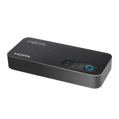 Abbildung von LogiLink HDMI Splitter 1x2 Port, verteilt 1 Signal (1x Eingang/Quelle) auf 2 Endgeräte wie TV, Beamer... (2X Ausgang), in 4K/60 Hz, HDCP, HDR, CEC, Downscaler