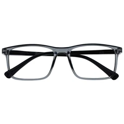 Abbildung von Opulize Unisex inkt Reading Glasses, Transparente Graue Front mit Schwarzen Armen, +3,00 Dioptrien EU