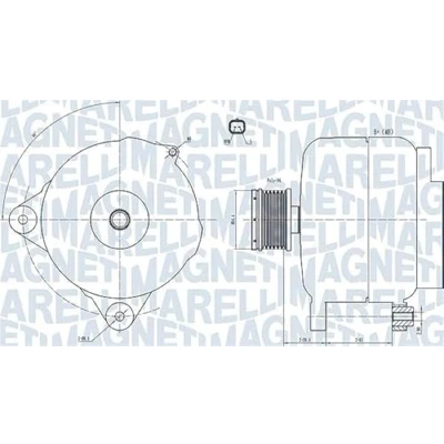 Abbildung von MAGNETI MARELLI 063731876010 Lichtmaschine 14V 150A RENAULT: MEGANE 2 Coupe Cabriolet, SCENIC 2, NISSAN: MICRA 3, Qashqai / Qashqai+2 I