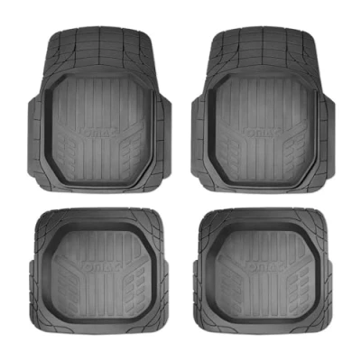 Abbildung von Fußmatten Gummimatten Universal Matte Automatten Passform Gummi Schwarz 4X
