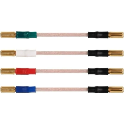 Abbildung von Audio Technica AT6108 Kabel (Patrone auf Headshell), farbkodiert, gold