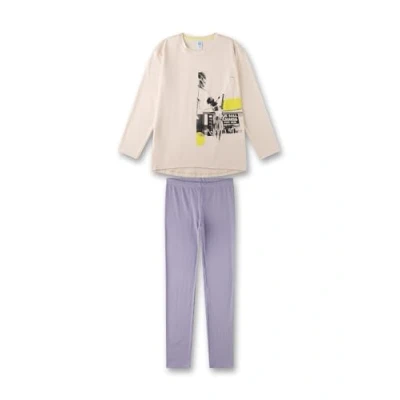 Abbildung von Sanetta Mädchen Schlafanzug lang beige Hochwertiger und bequemer aus Baumwolle für Mädchen. Pyjamaset 176