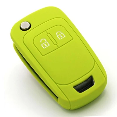 Abbildung von Schlüssel Hülle OE für 2 Tasten Auto Silikon Cover von Finest Folia (Limegreen)