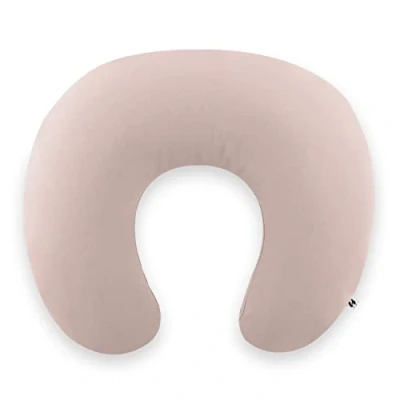 Abbildung von hauck Baby Stillkissen mit Mikroperlenfüllung Nurse N Feed Baumwoll Bezug, Härtegrad Anpassbar, Inkl. Tragetasche, Waschbar (Smoky Pink)
