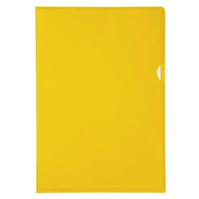 Abbildung von Exacompta 660535E 10er Pack PVC Kunststoff Aktenhüllen. für DIN A4 transparent glasklar gelb oben und seitlich offen Plastikhülle Klarsichthülle Büro die mobile Organisation