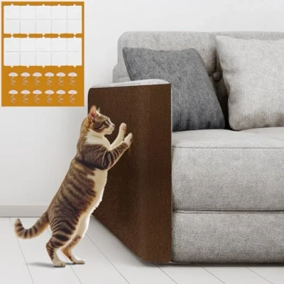 Abbildung von alophoty Kratzmatte Katze Selbstklebend 200x40cm Kratzschutz Sofa Katze, Katzen Kratzmatte, Kratzteppich Wand, Langlebig, Katzenfreundlich