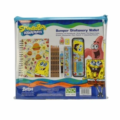 Abbildung von ThumbsUP Spongebob Schwammkopf Schreibset, 11 teiliges Schreibset mit Stiften, Radierern, Lineal &amp; Co., Ideale Geschenkidee für alle Fans