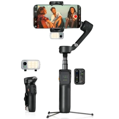 Abbildung von hohem iSteady V3 Gimbal Smartphone Upgraded 3 Achsen Stabilisator, Magnetischer AI Tracker, Abnehmbarer Controller, Built in Extended Pole &amp; Tripod, Foldable für Live Streaming, Vlog