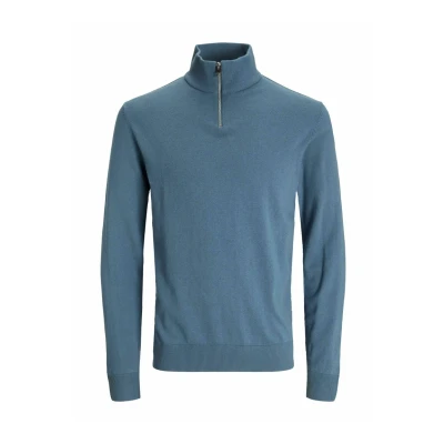 Abbildung von Jack &amp; Jones Jjeemil HALF ZIP Strickpullover, Herren, Größe: XS, Oceanview