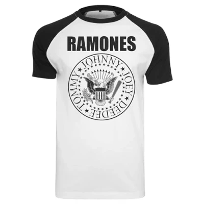 Abbildung von Mister Tee Ramones Tshirt print, Herren, Größe: Large, White/black
