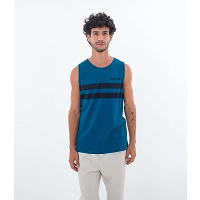 Abbildung von Hurley Herren Oceancare Stripes Tank T Shirt, blau, M