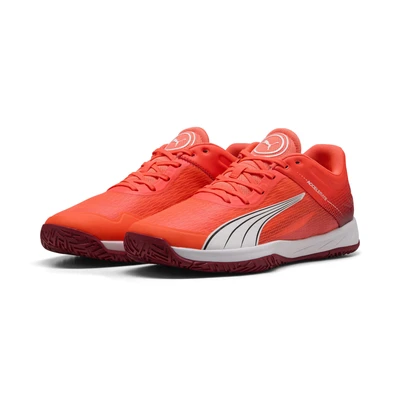 Abbildung von Puma Accelerate Turbo Handballschuh, Herren, Größe: 39, Glowing red/white/dark crimson/ black Textil/synthetik